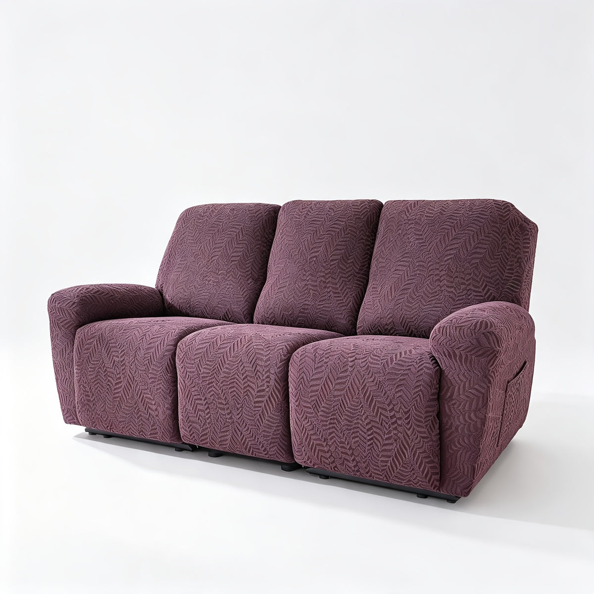 Housse de fauteuil extensible en polaire jacquard anti-griffes, vue de dos