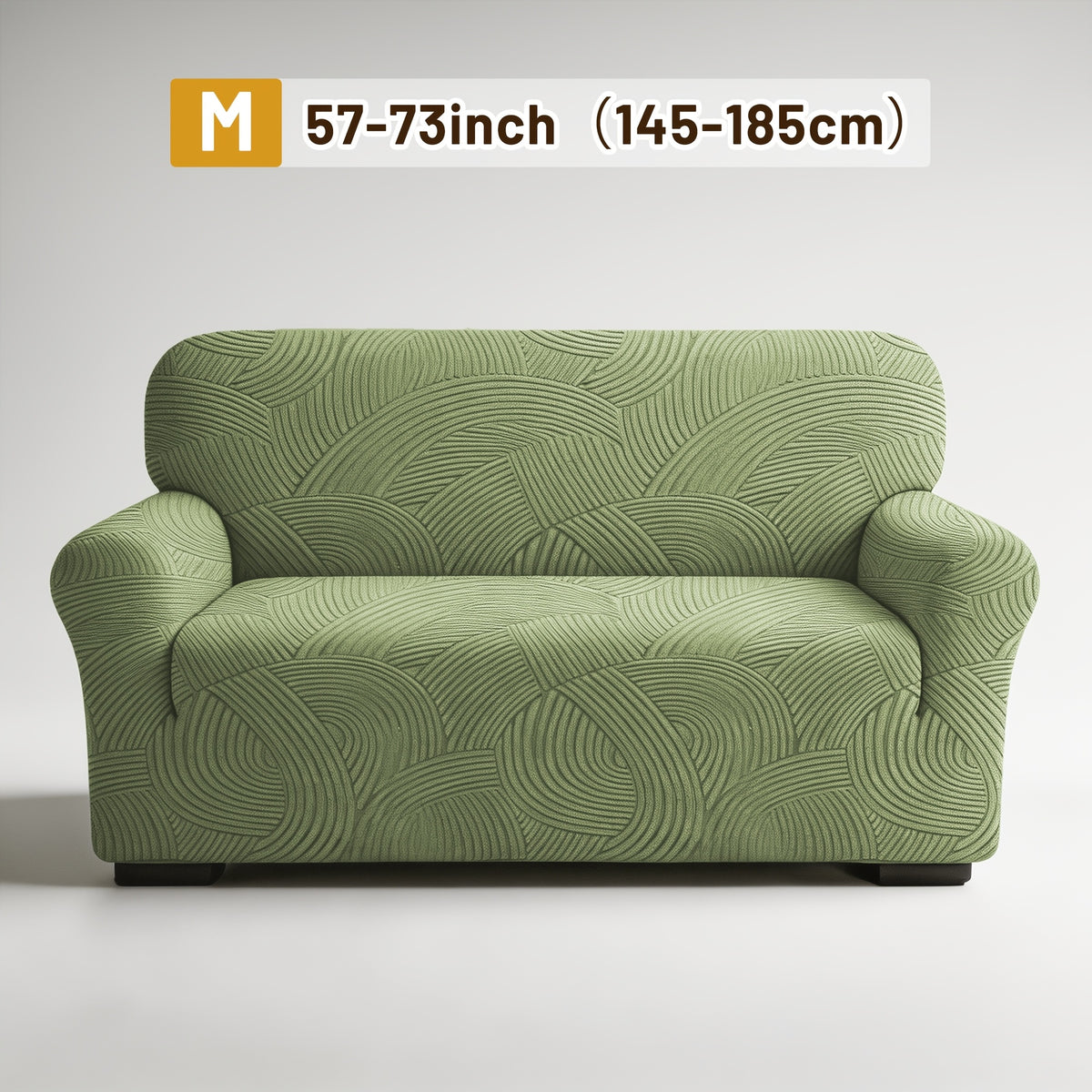 Housse de canapé extensible en polaire jacquard à motif géométrique, gros plan sur le tissu