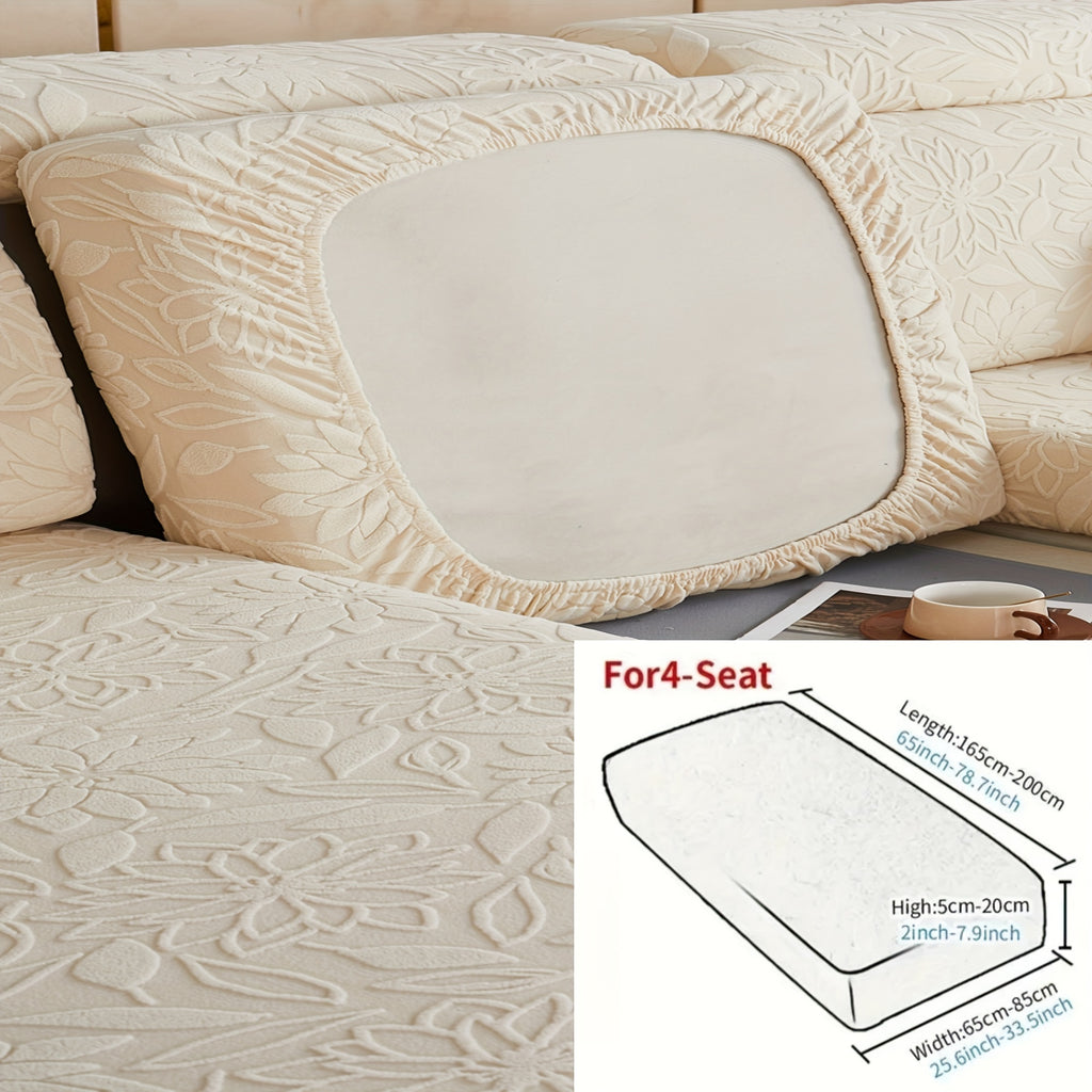 Housse de canapé extensible en polaire jacquard antidérapante, vue de dos