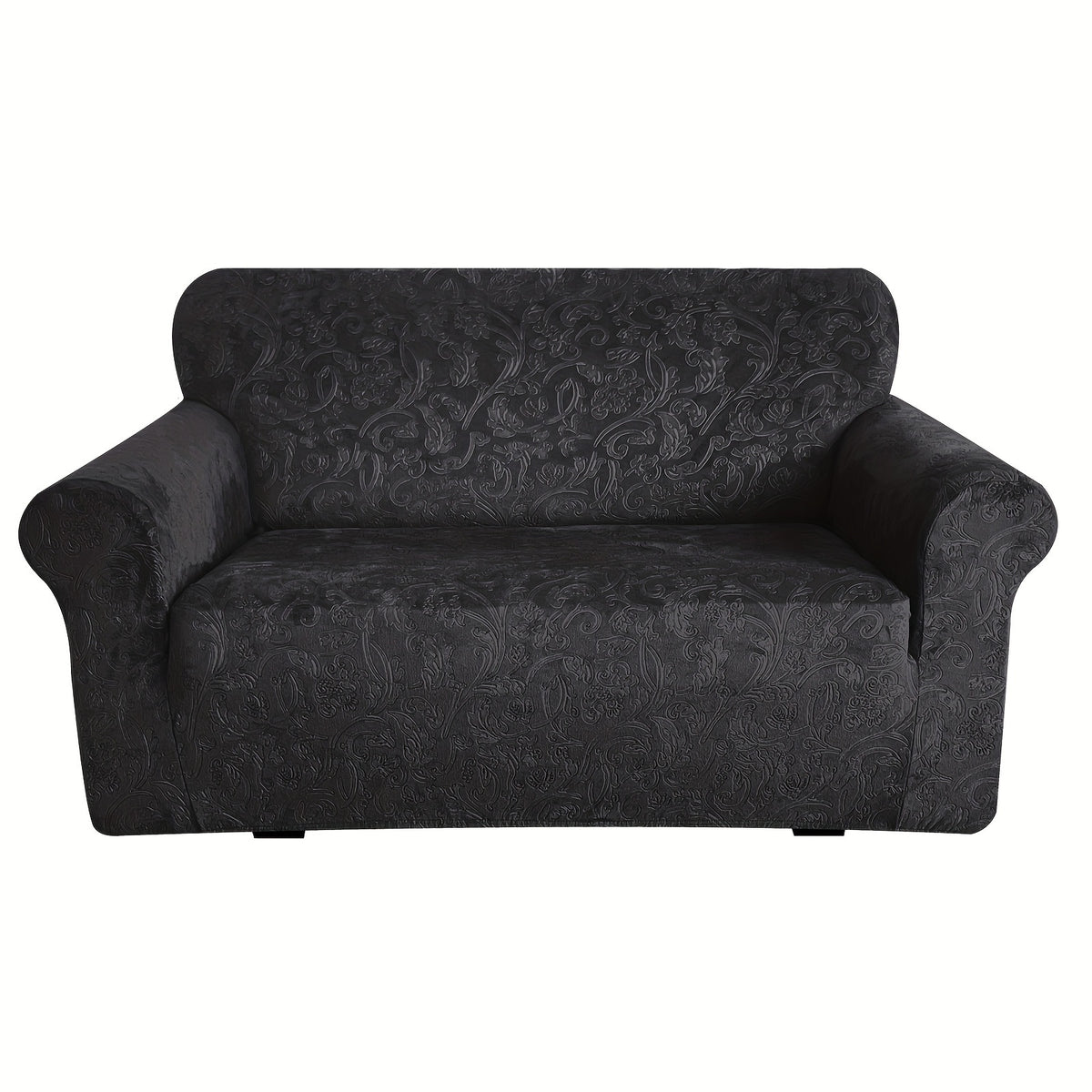 Housse de canapé extensible en velours à motif fleuri anti-griffes, autre coloris