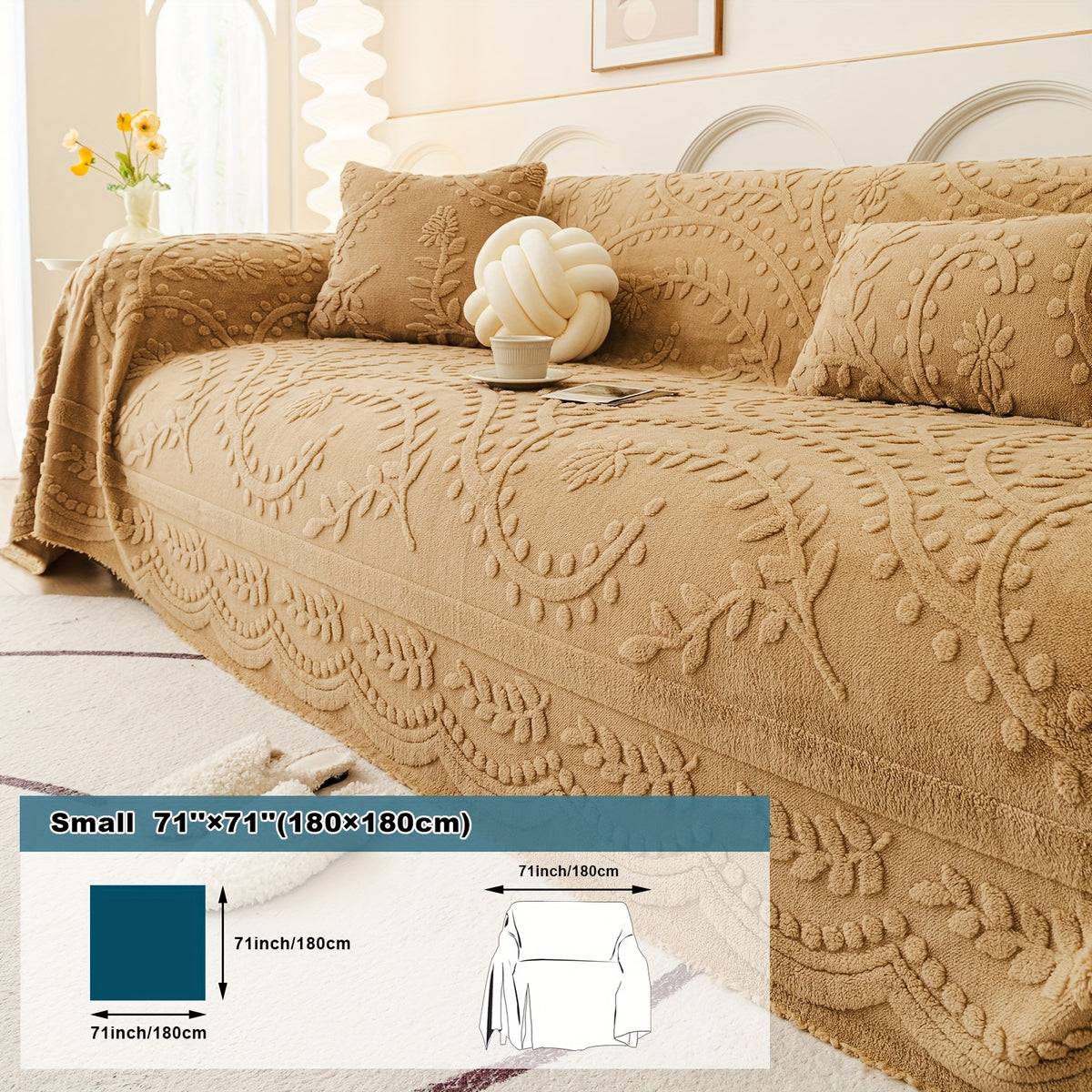 Housse de canapé épaisse en velours jacquard, vue d'ensemble