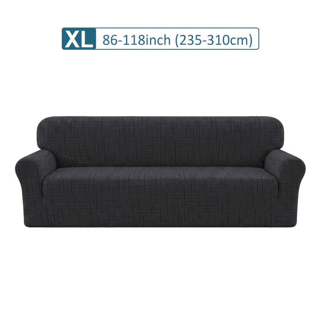 Housse de canapé extensible en polaire jacquard, gros plan sur le tissu