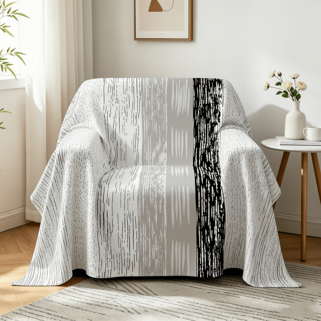 Housse de canapé épaisse en polyester imprimée, détail de la finition
