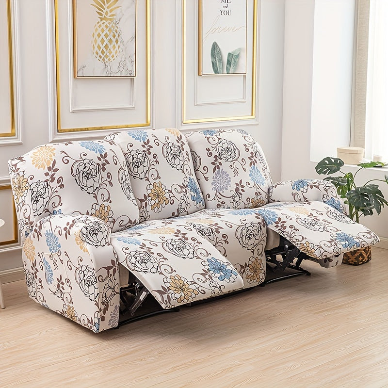 Housse de fauteuil extensible en fibre de lait avec poche de rangement, housse posée