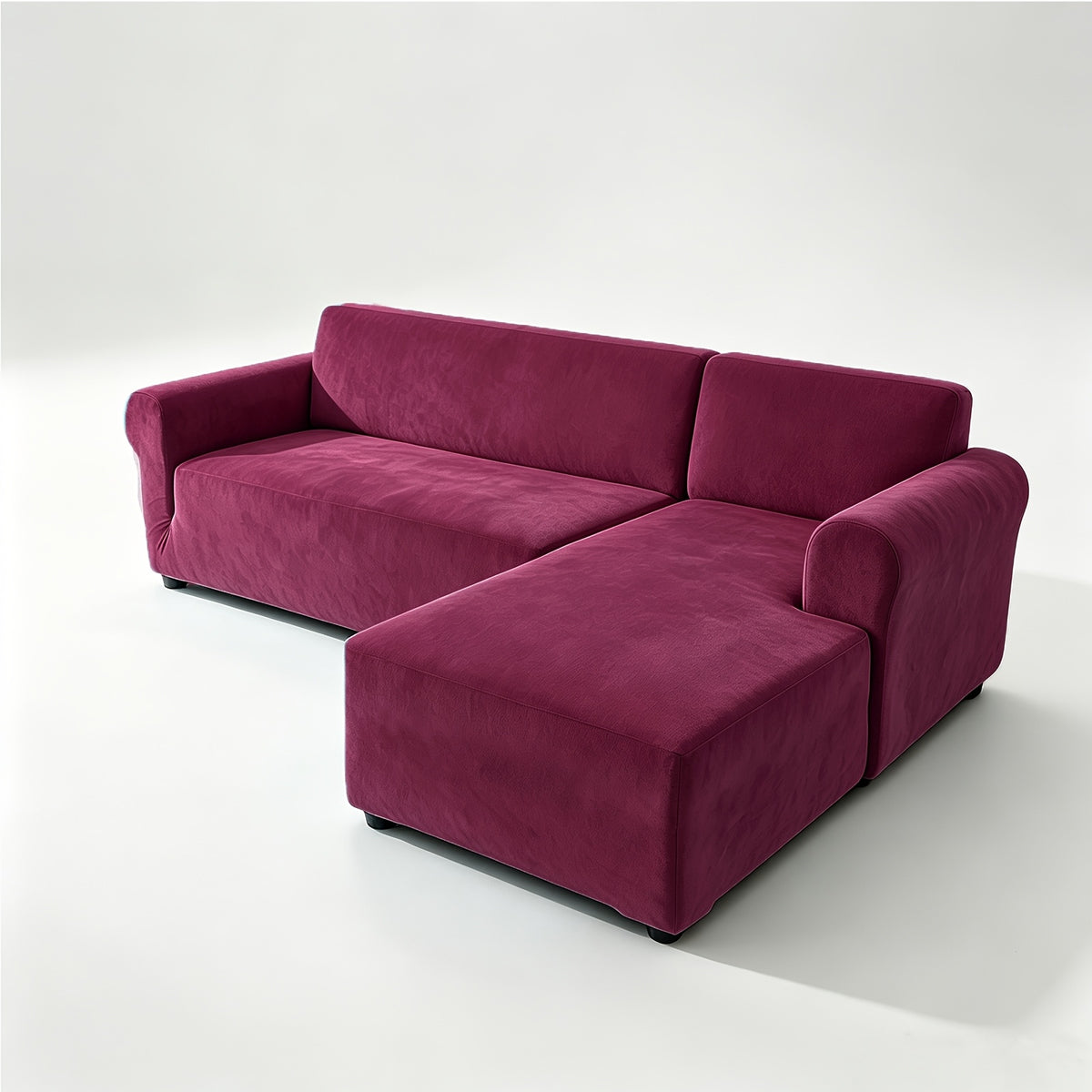 Housse de canapé extensible en velours jacquard, vue de dos