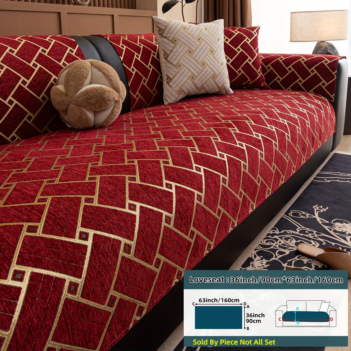 Housse de coussin en chenille antidérapante d'esprit bohème, autre coloris