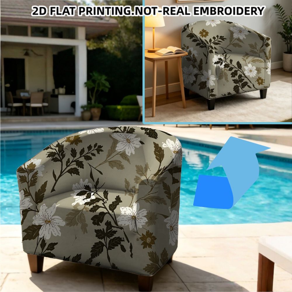 Housse de fauteuil extensible en fibre de lait imprimée au dessin Art déco, compatible fauteuil