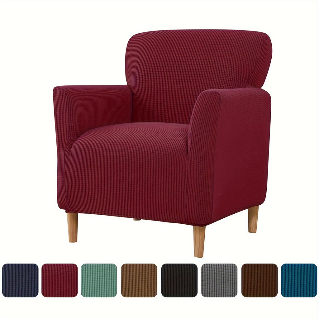 Housse de fauteuil extensible en polaire jacquard antidérapante, gros plan sur le tissu