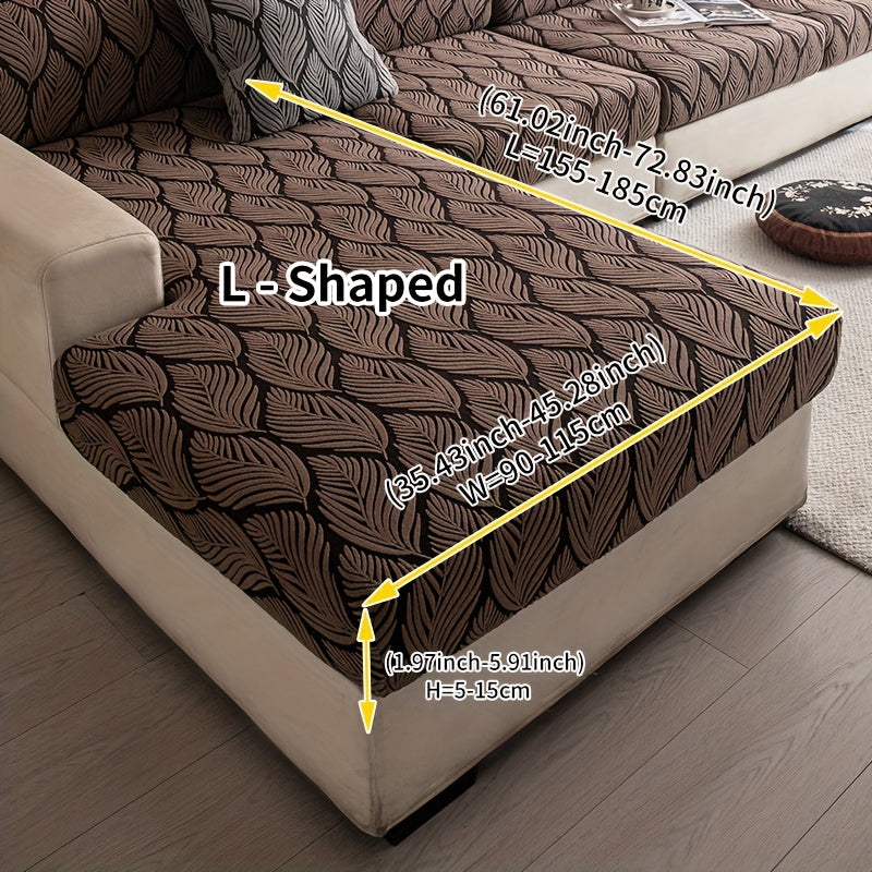 Housse de canapé en polaire jacquard antidérapante d'esprit bohème, détail de l'ourlet