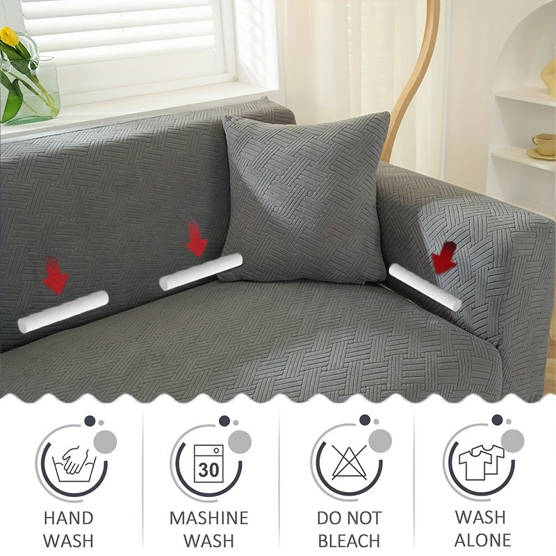 Housse de canapé épaisse extensible en polaire jacquard, autre coloris