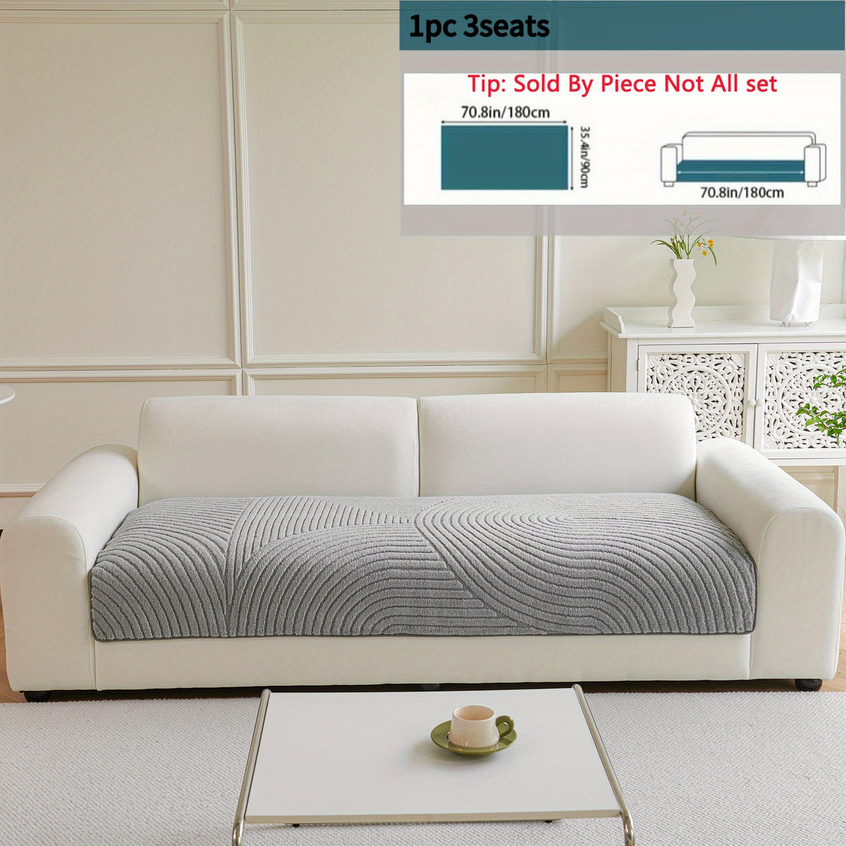 Housse de canapé en velours jacquard antidérapante d'esprit bohème, visuel produit