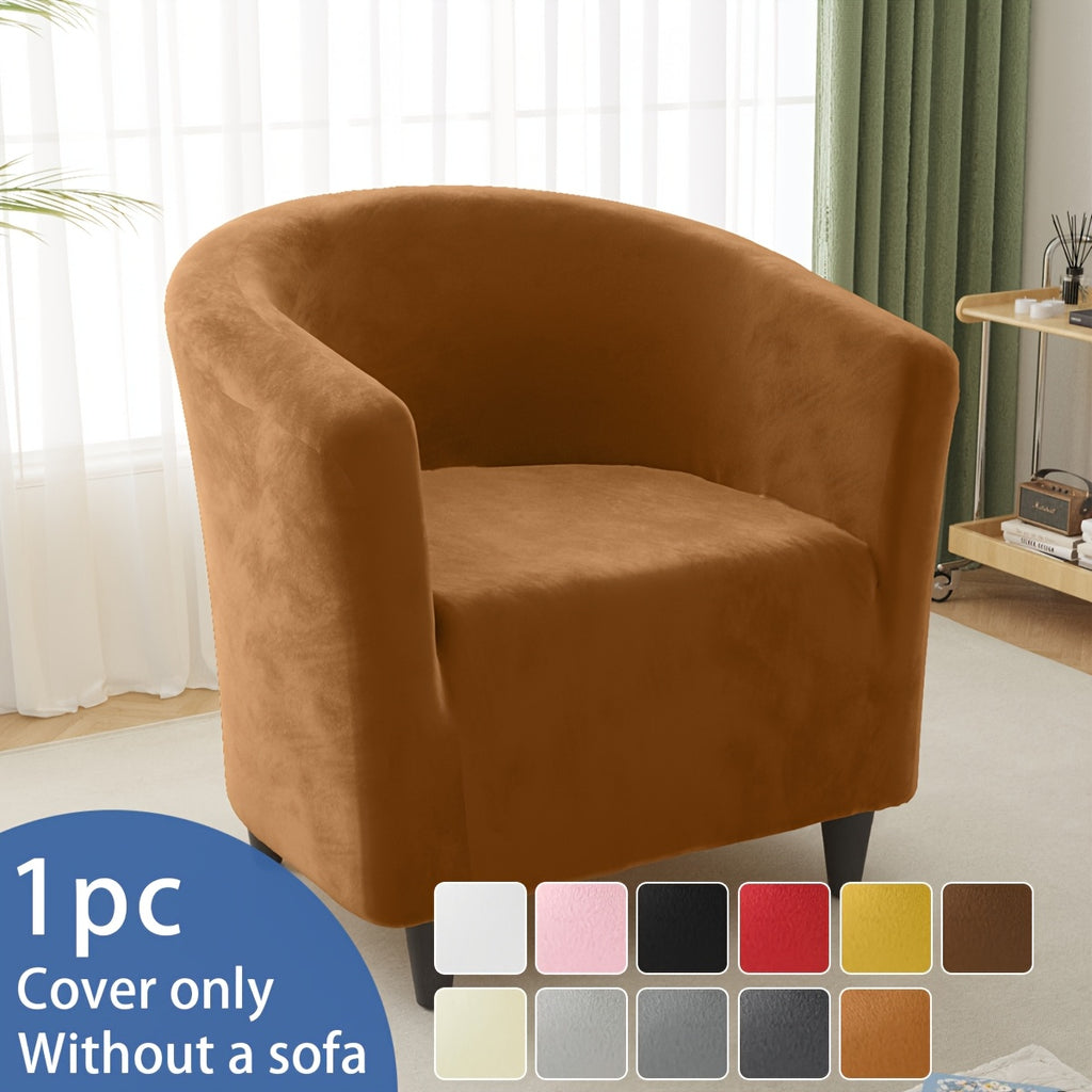 Housse de canapé épaisse extensible en velours pour fauteuil, vue de dos