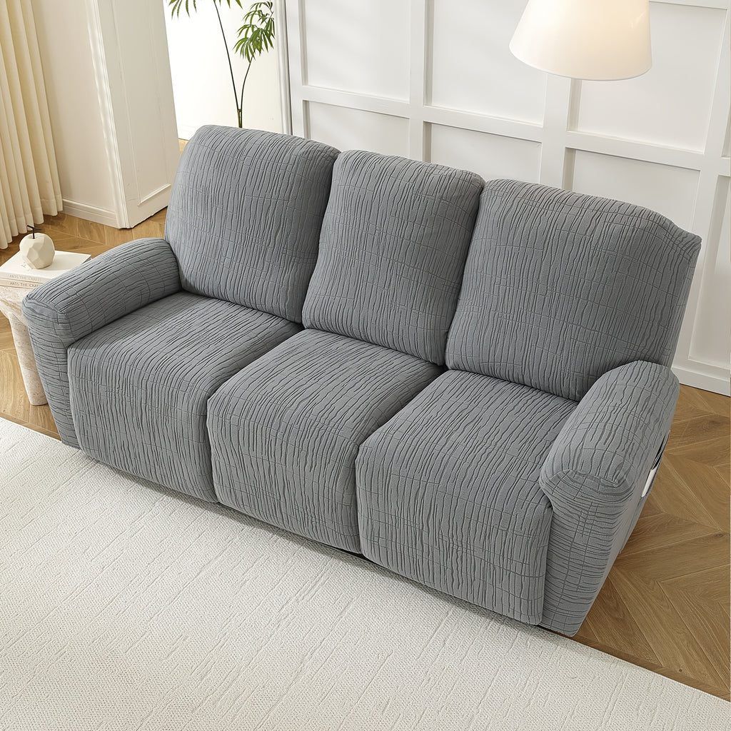 Housse de canapé extensible en polaire jacquard antidérapante à housses, mise en situation