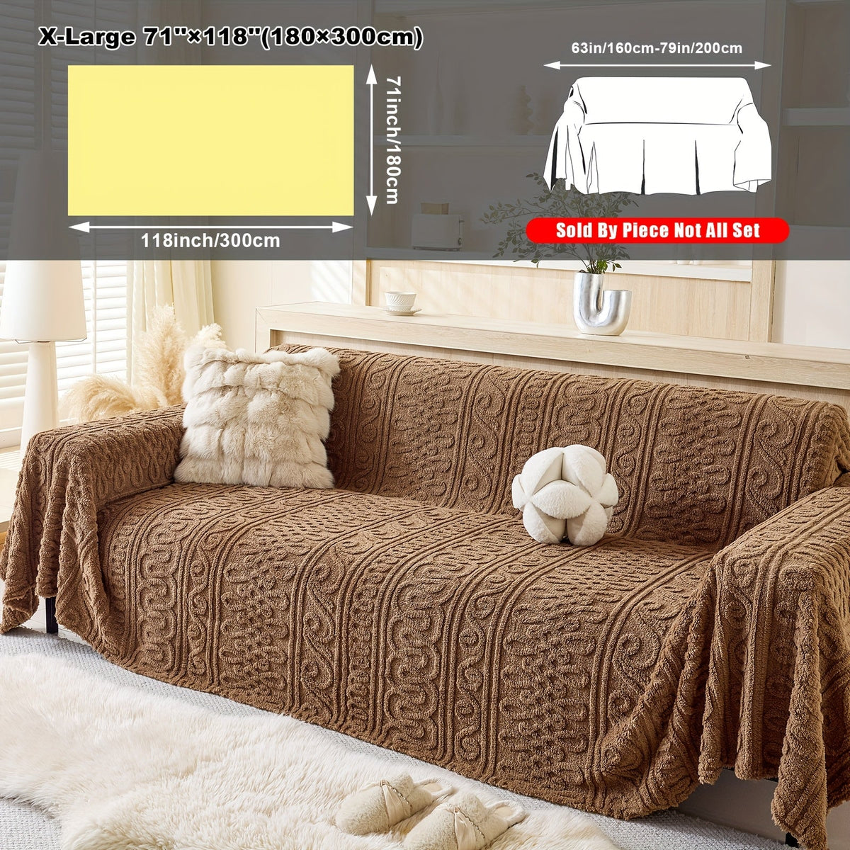 Serviette de canapé en velours polypyrène avec, visuel produit