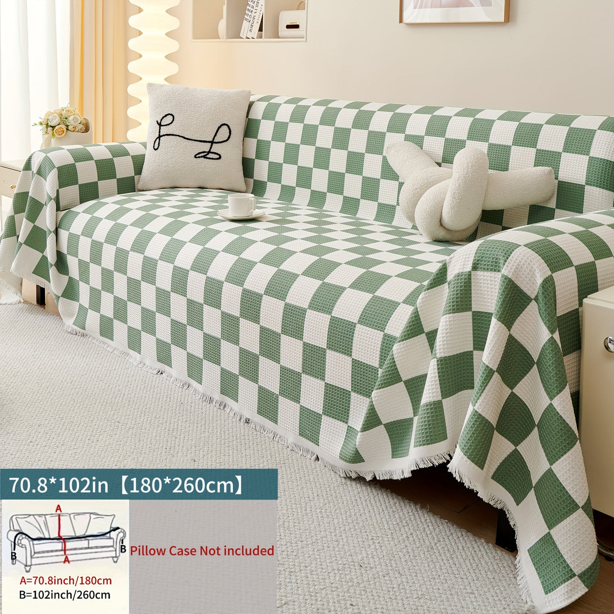 Housse de canapé, gros plan sur le tissu