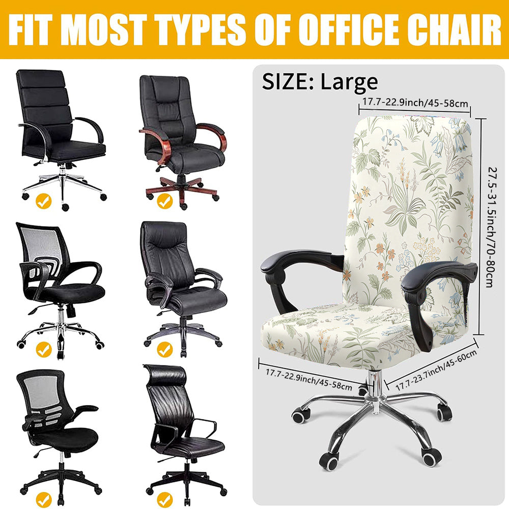 Housse de chaise extensible en fibre de lait à motif feuillage à fermeture — détail de la matière : fibre de lait Image