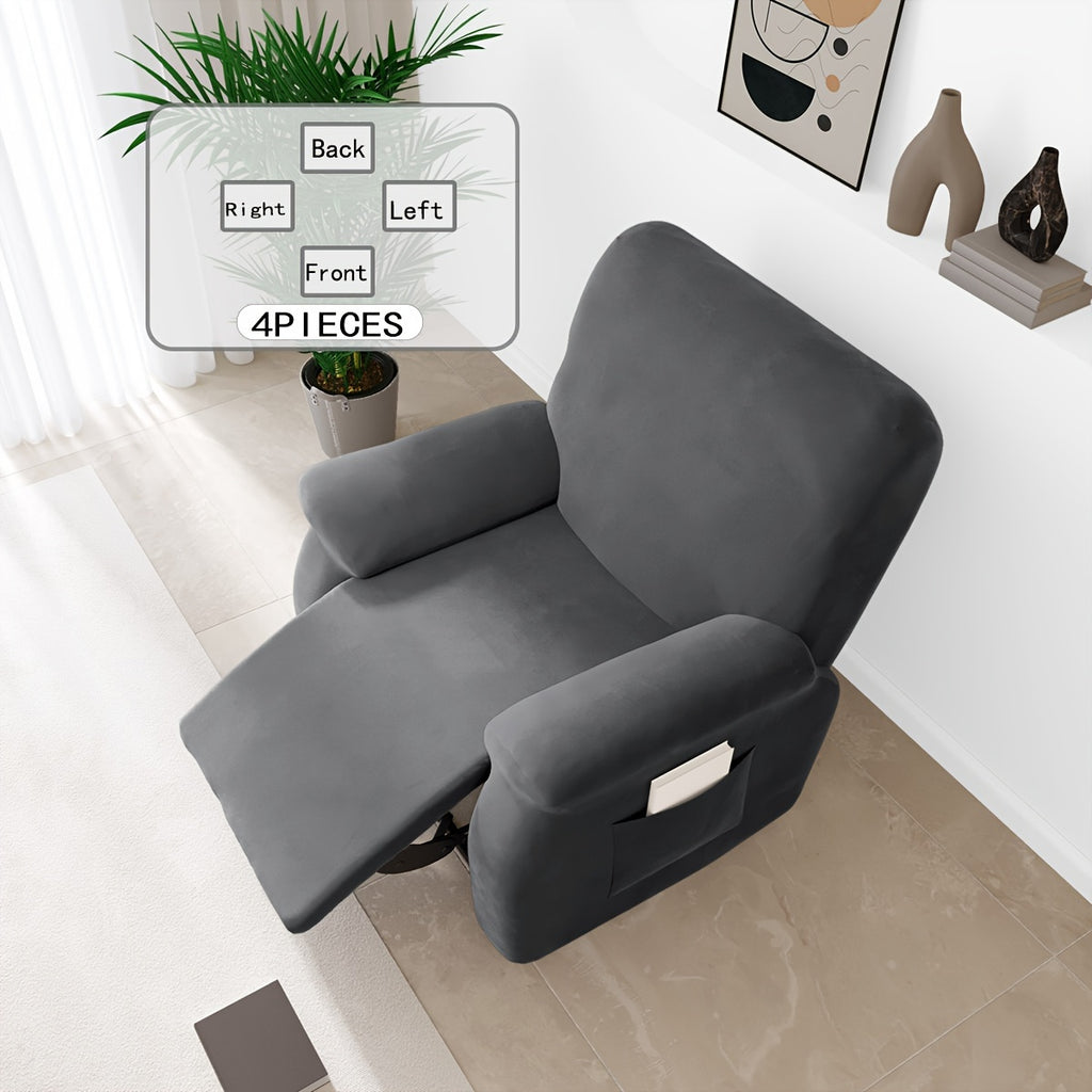 Housse de canapé épaisse extensible en velours à housses séparées, visuel produit