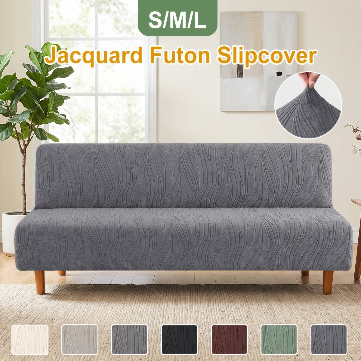 Housse d'accoudoir extensible en polaire jacquard sans accoudoirs Image