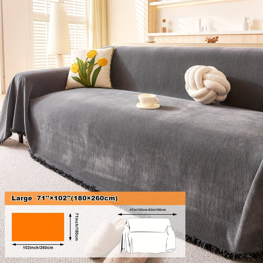 Housse de canapé, gros plan sur le tissu