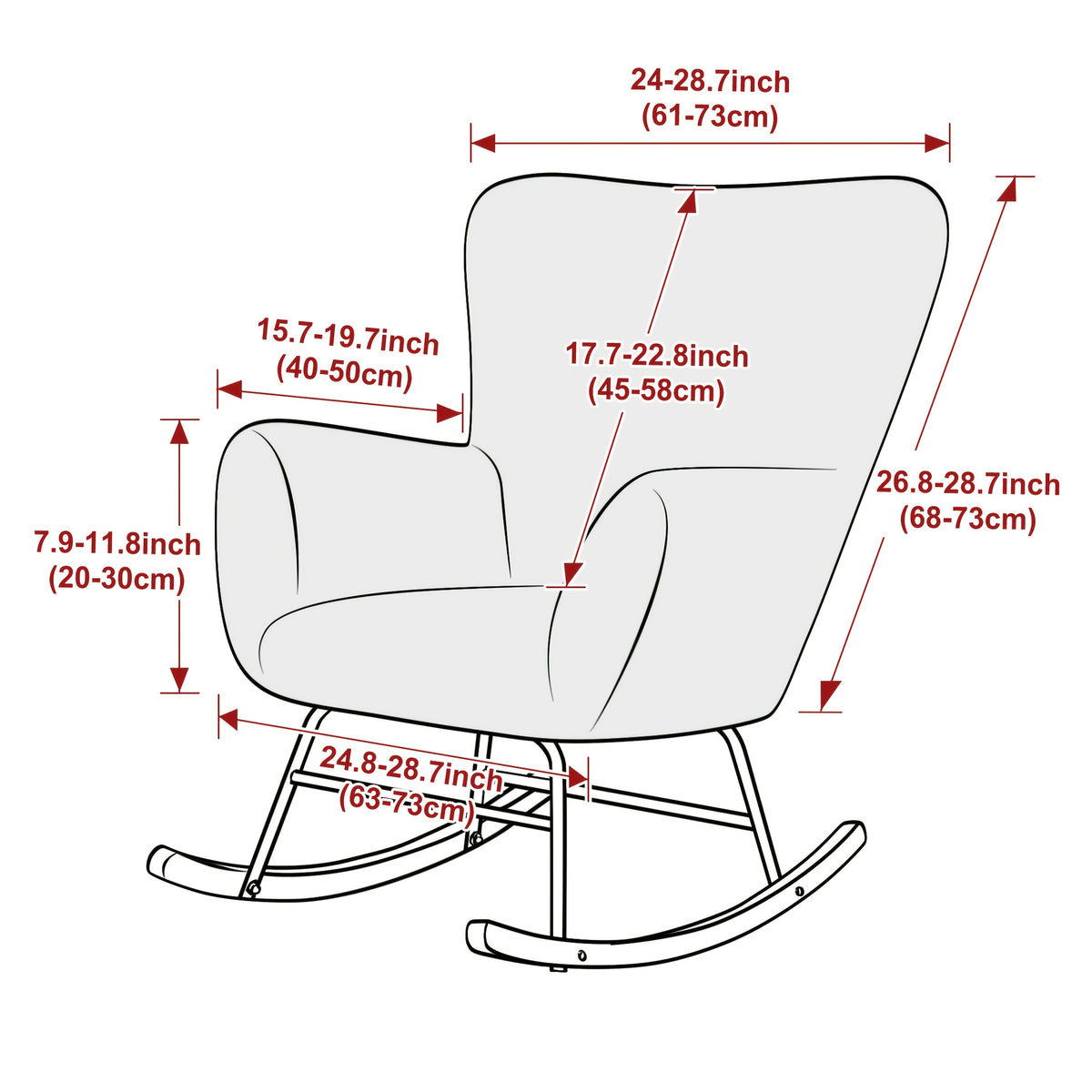 Housse de fauteuil extensible en velours pour fauteuil, détail de l'ourlet