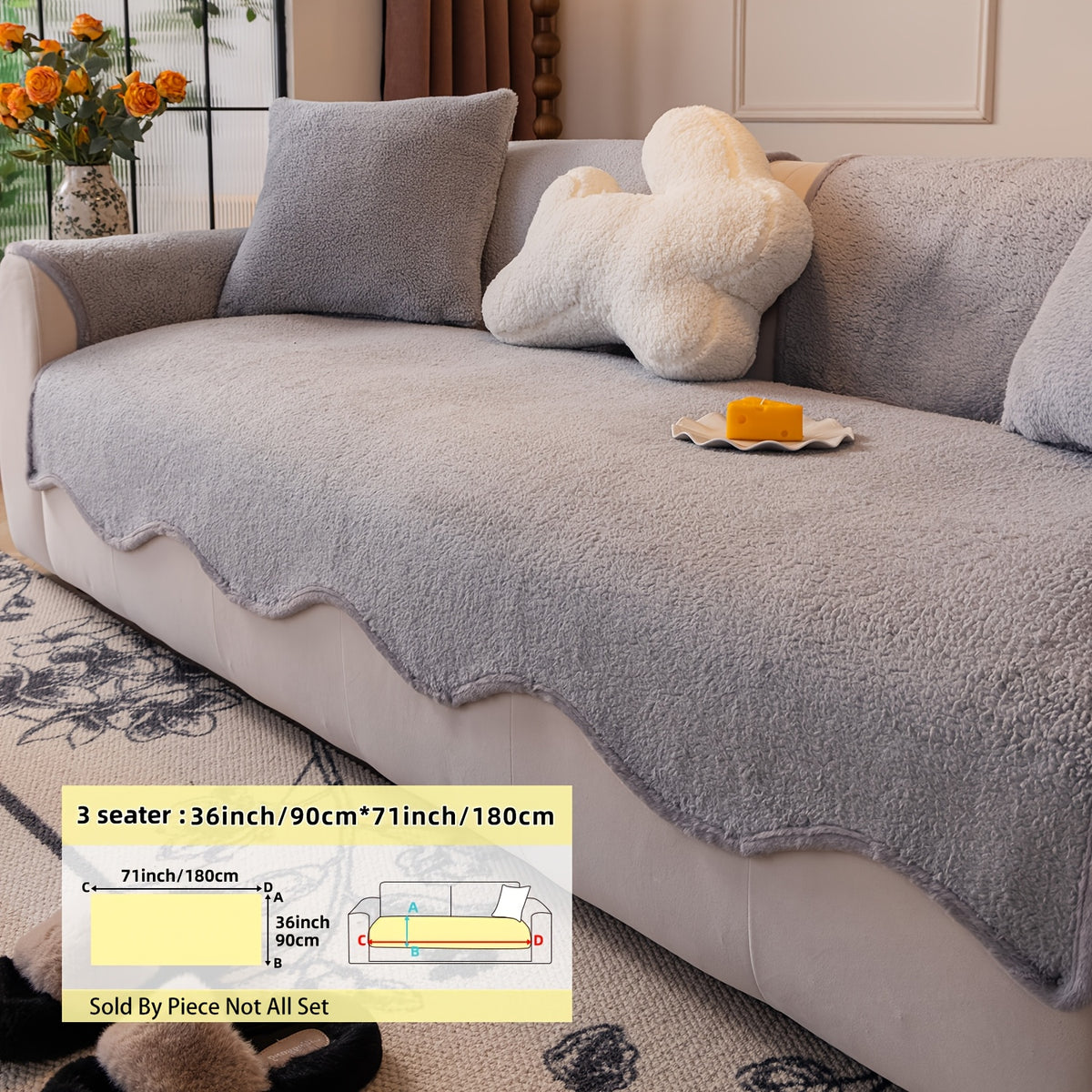 Housse de coussin matelassée antidérapante, tissu de 300 à 350 g/m²