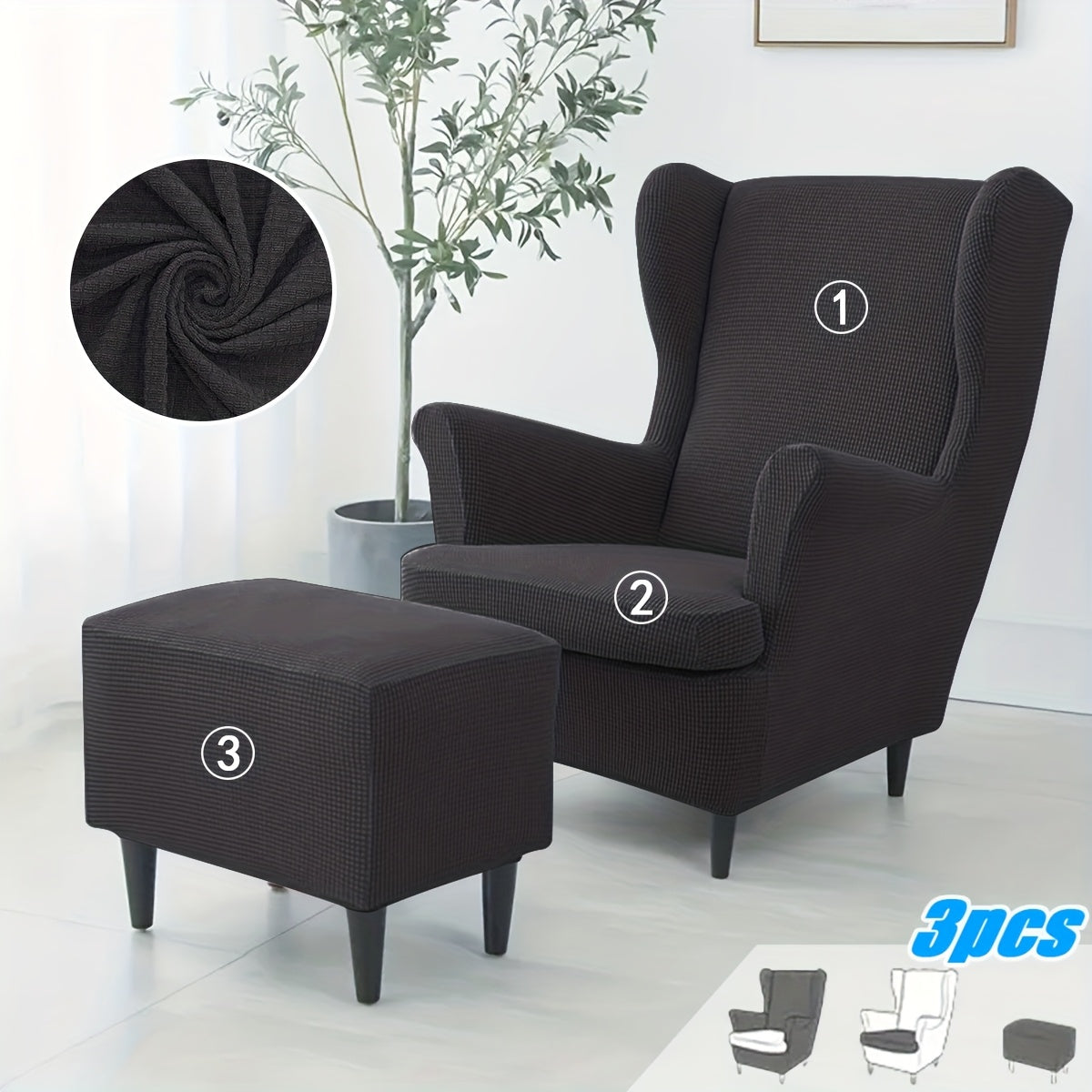 Housse de fauteuil extensible en polaire jacquard pour fauteuil Image