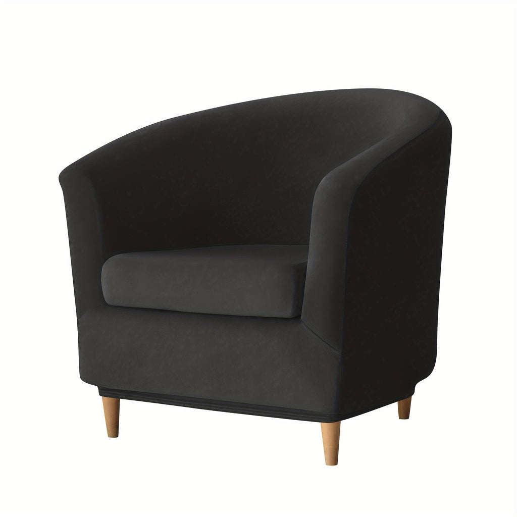 Housse de canapé extensible en polaire en fils teints, mise en situation