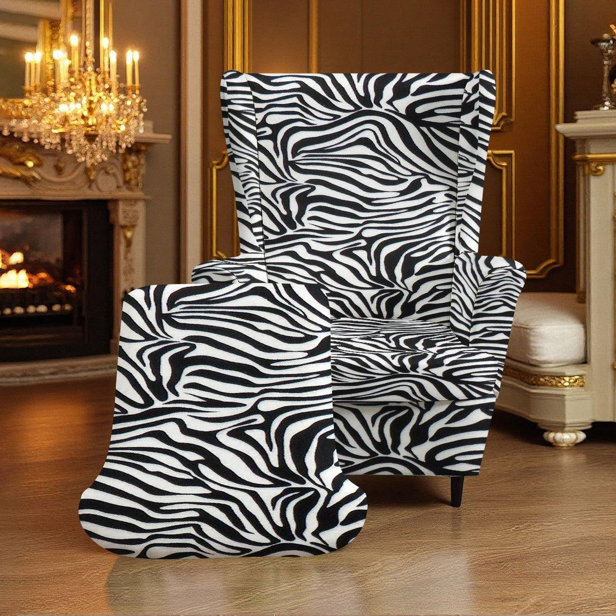 Housse de canapé extensible en fibre de lait imprimée à motif tigre, compatible fauteuil Image