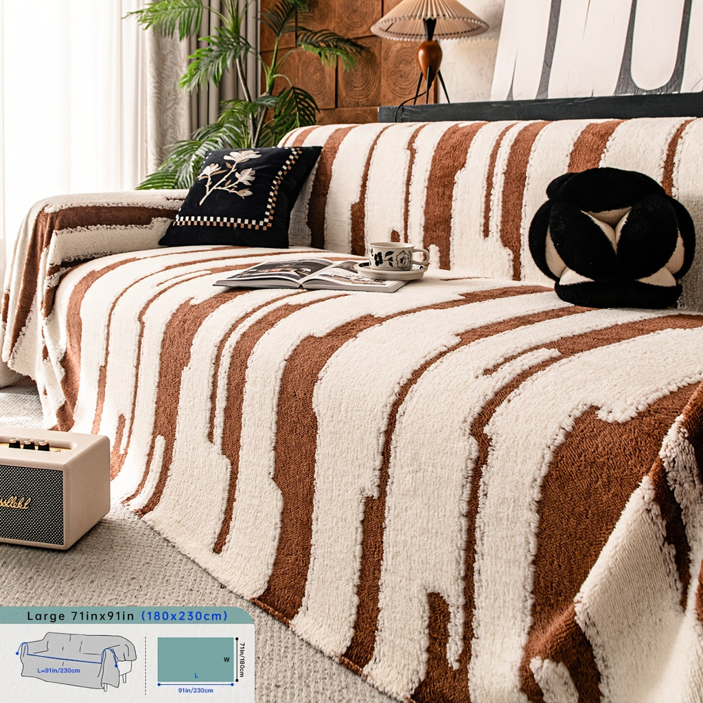 Housse de coussin en velours jacquard antidérapante, gros plan sur le tissu