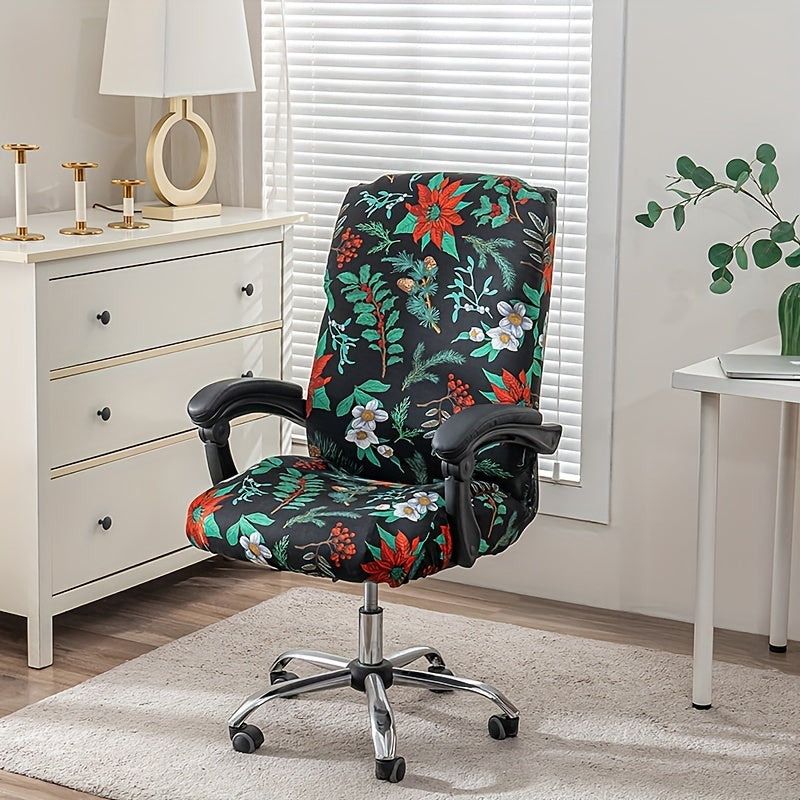 Housse de chaise extensible en polyester à fermeture éclair, mise en situation