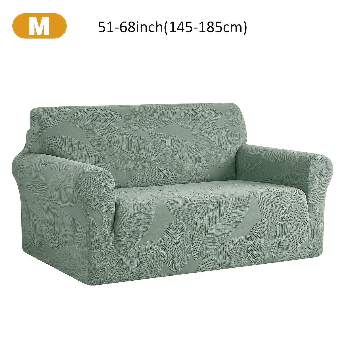 Housse de canapé extensible en polaire jacquard à motif feuillage, visuel produit
