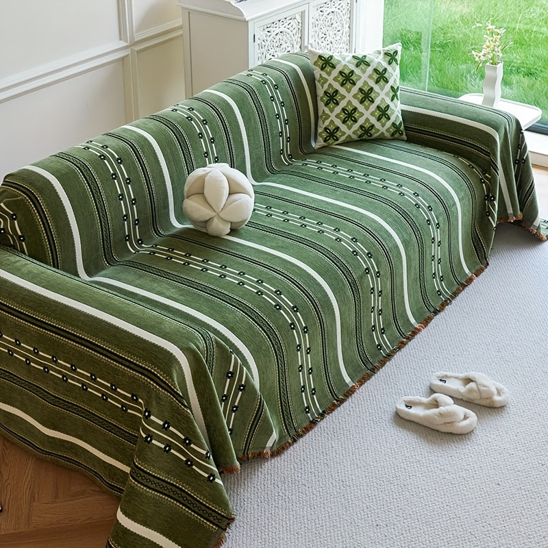 Housse de canapé épaisse en chenille jacquard, housse posée