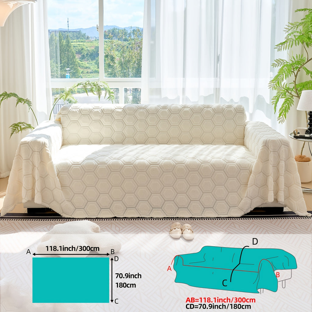Housse de canapé épaisse en velours jacquard à motif géométrique, autre coloris