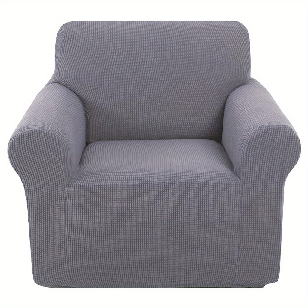 Housse de canapé épaisse extensible en polaire jacquard, détail de l'ourlet