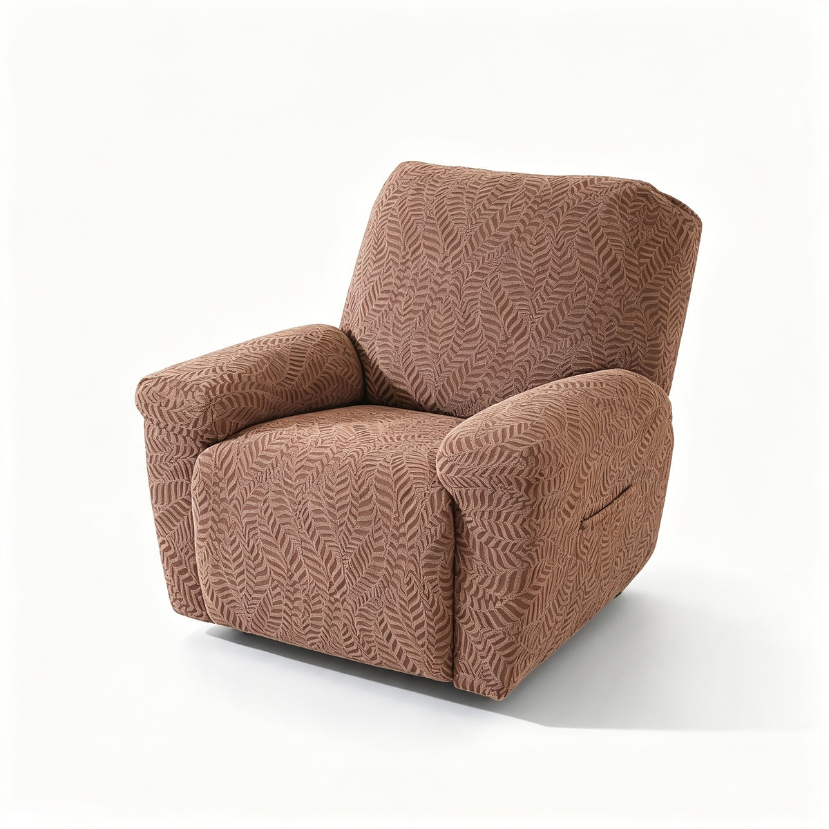 Housse de fauteuil extensible en polaire jacquard anti-griffes, détail de la finition
