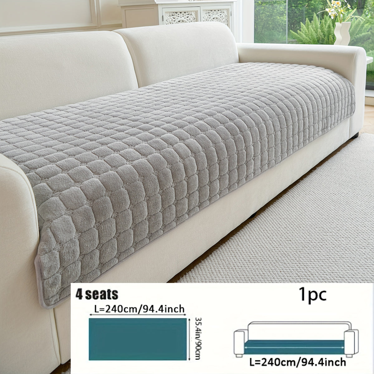 Housse de coussin matelassée, housse posée