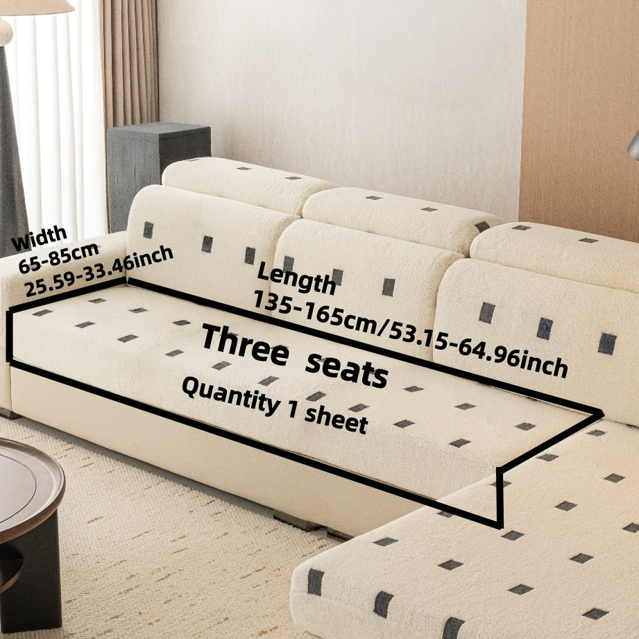Housse de canapé extensible en velours à housses séparées au rendu glamour, vue de dos