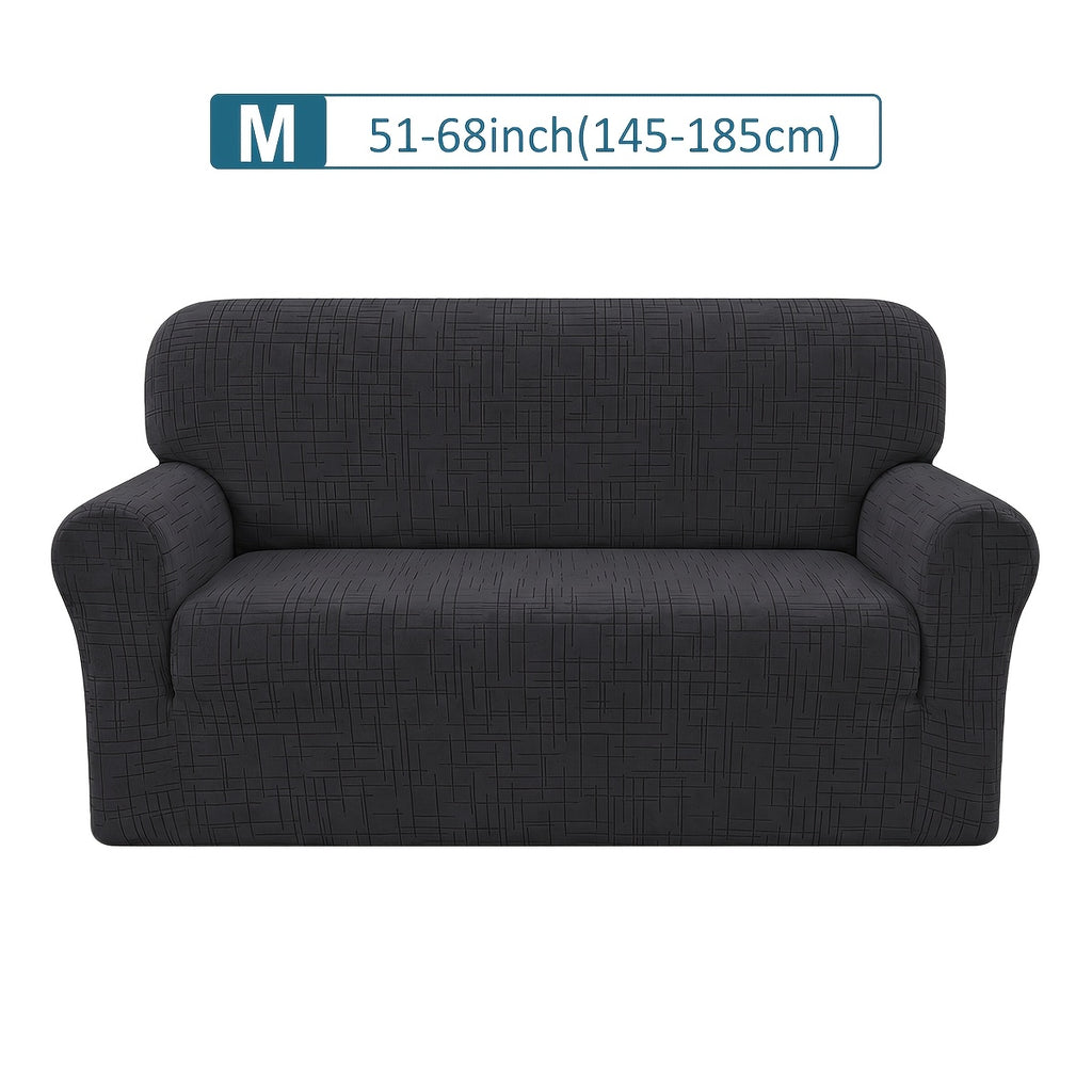 Housse de canapé extensible en polaire jacquard, vue d'ensemble
