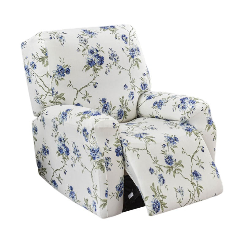 Housse de fauteuil extensible en fibre de lait matelassée à motif fleuri