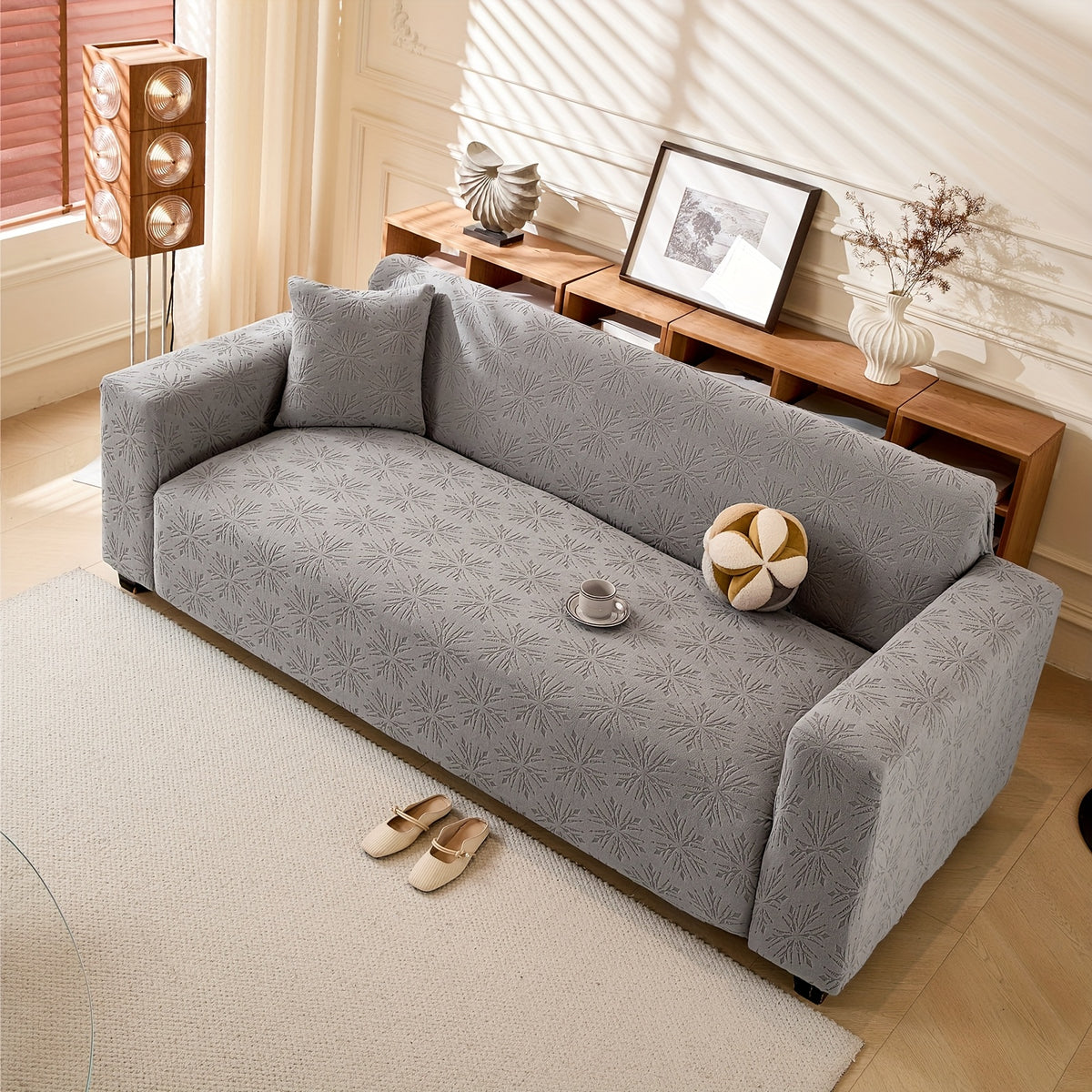Housse de canapé épaisse extensible en polaire jacquard, tissu de 200 à 250 g/m²