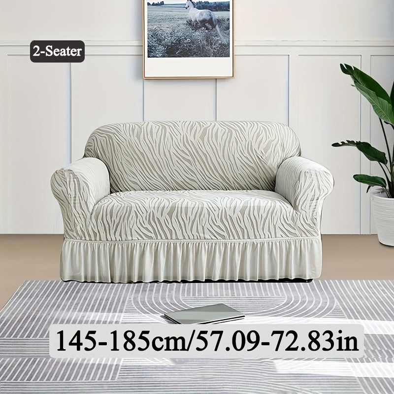 Housse de canapé extensible en jacquard, mise en situation