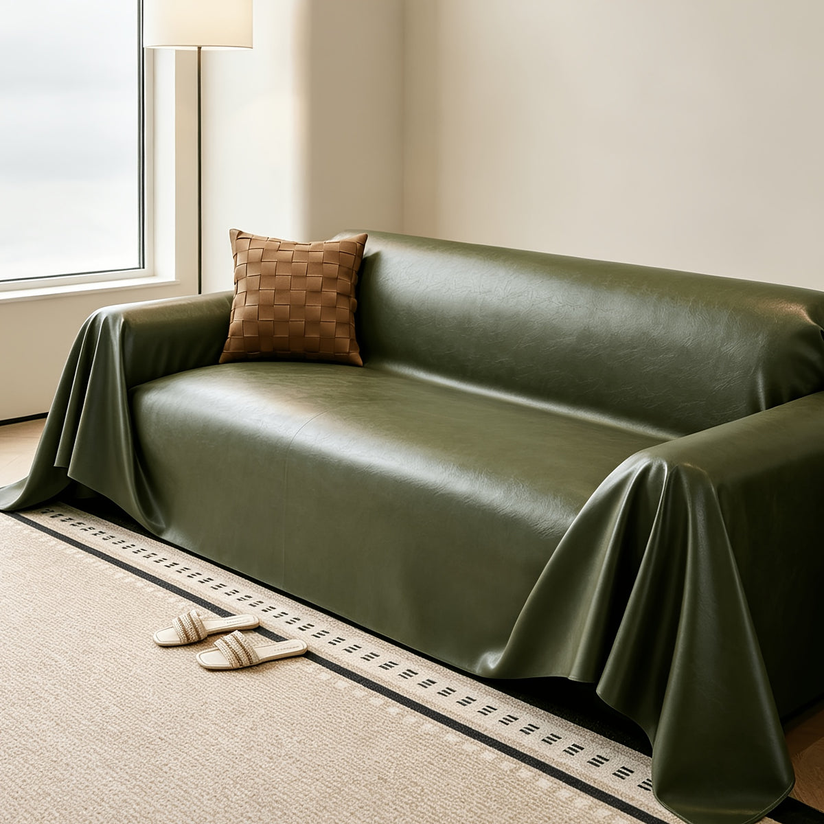 Housse de canapé en polyester à housses séparées, vue de dos