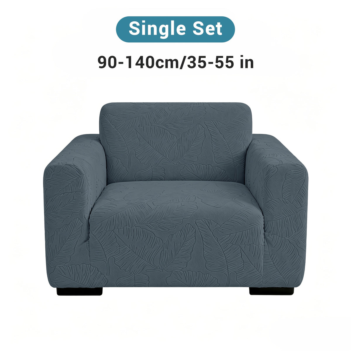 Housse de canapé extensible en polaire jacquard à motif feuillage, mise en situation