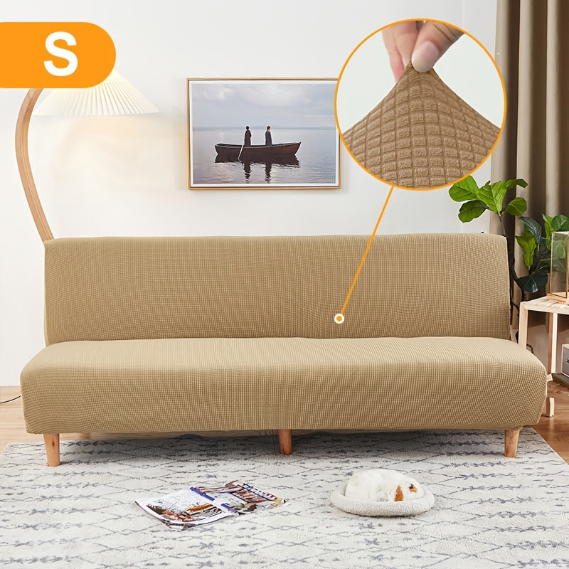 Housse de canapé extensible en polaire jacquard à maille gaufrée, détail de l'ourlet