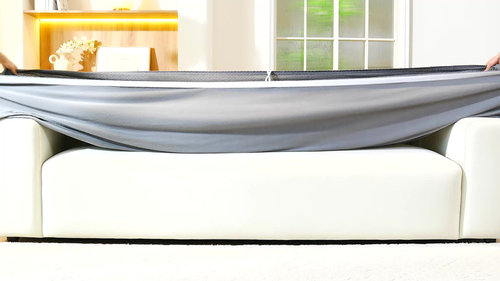 Housse de canapé extensible en polaire jacquard, gros plan sur le tissu