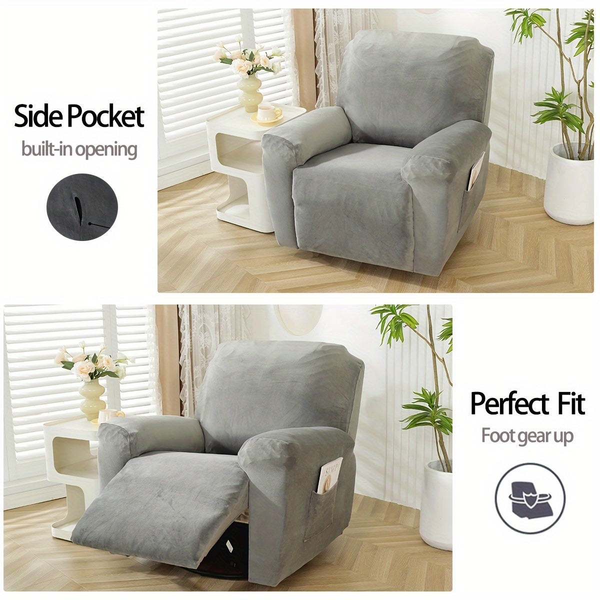Housse de fauteuil en polaire jacquard, vue d'ensemble
