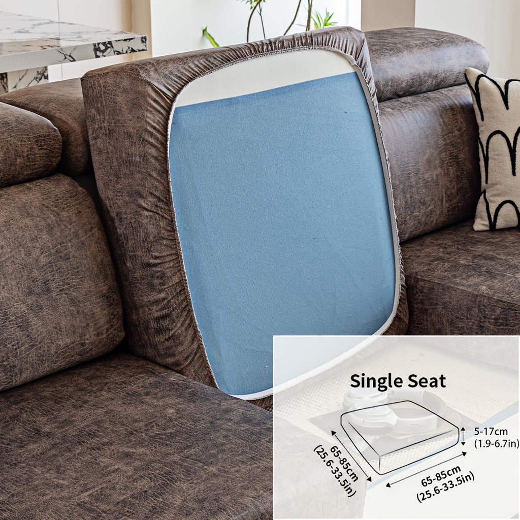 Housse de canapé extensible en polyester d'esprit vintage, vue de dos