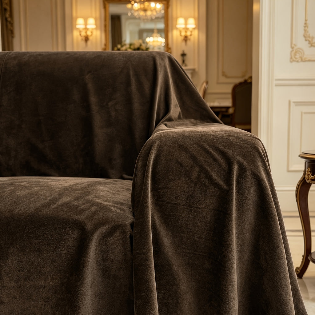 Housse de canapé épaisse en velours au rendu glamour, vue d'ensemble