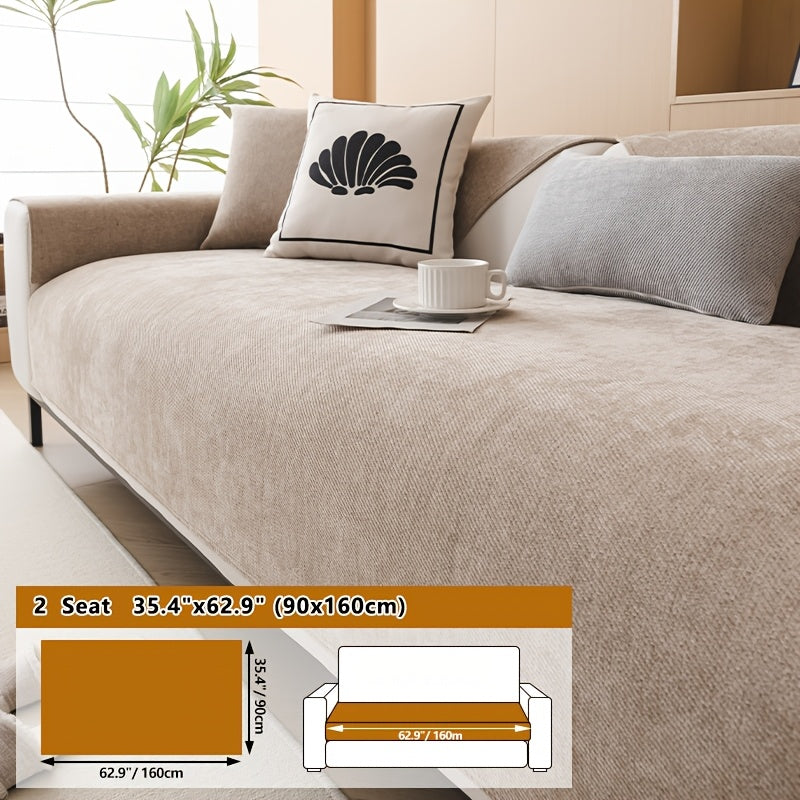 Housse de coussin épaisse en chenille antidérapante, vue d'ensemble