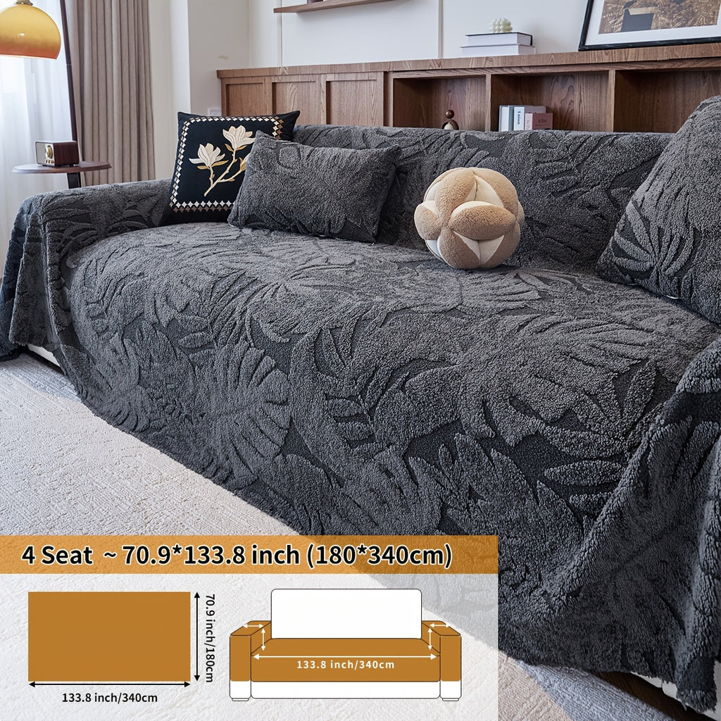 Housse de coussin épaisse en chenille matelassée antidérapante à housses, housse posée